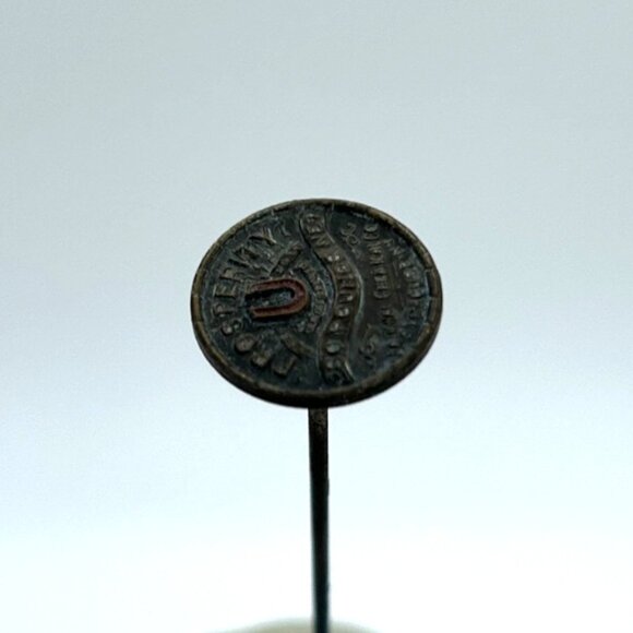 Antique Advertising Hat Pin Prosperity U 250 Pound Net  Early 1900s Edwardian - Picture 3 of 16